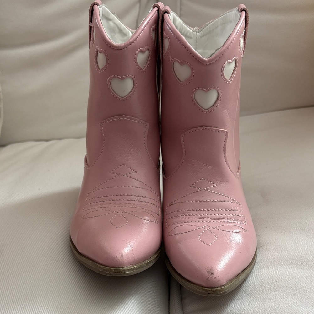 Pink Heart Kids Cowboy Boots - Picture 3 of 8